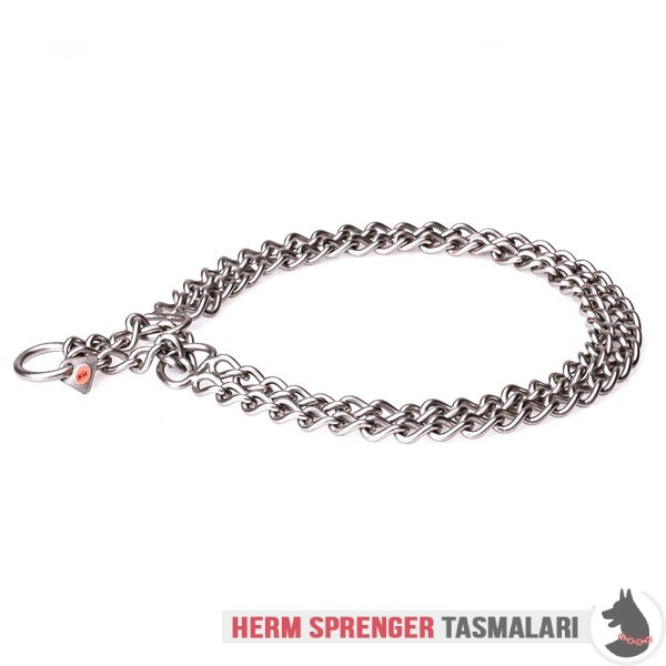 Paslanmaz Çelik "Manners Maker" İki Sıra Boğmalı Znicir Tasması 3 mm