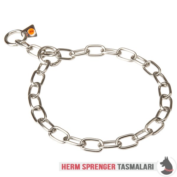 "Training Joy" Stainless Steel Medium Sized Link Chain Collar - 3.0 mm
