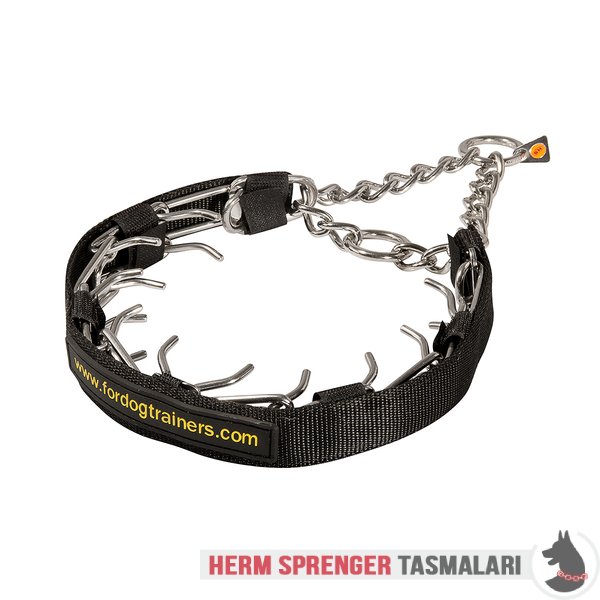 Orta Plakalı ve Etki Zincirli "Strict Trainer" Paslanmaz Çelik Şok Tasması (3.2 mm x 58 cm)