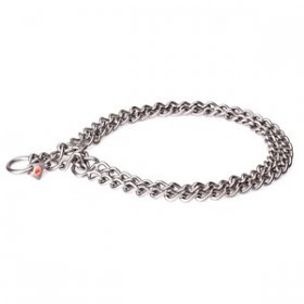 "Manners Maker" Stainless Steel Twin Row Chain Collar - 3.0 mm