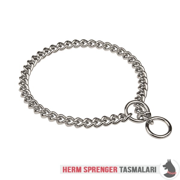 Kısa Baklalı "Great Hugger" Krom Çelik Boğmalı Köpek Zinciri 4 mm