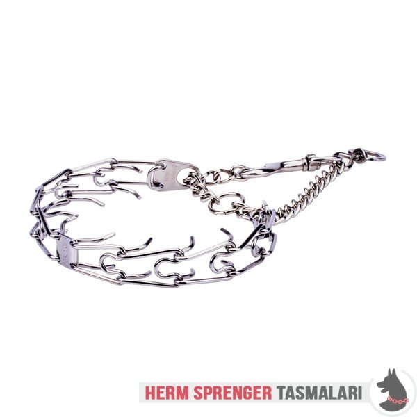 "Silver Hook" Stainless Steel Pinch Collar with Swivel and Quick Release Snap Hook (3.2 mm x 23 inches)