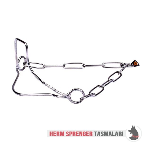 Paslanmaz Çelik "Heads-Up" Özel Çene Bölgeli Köpek Şov Tasması 3 mm