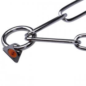 "Attention Concentrator" Stainless Steel Dog Show Collar with Plastic Capped Prongs - 3.0 mm