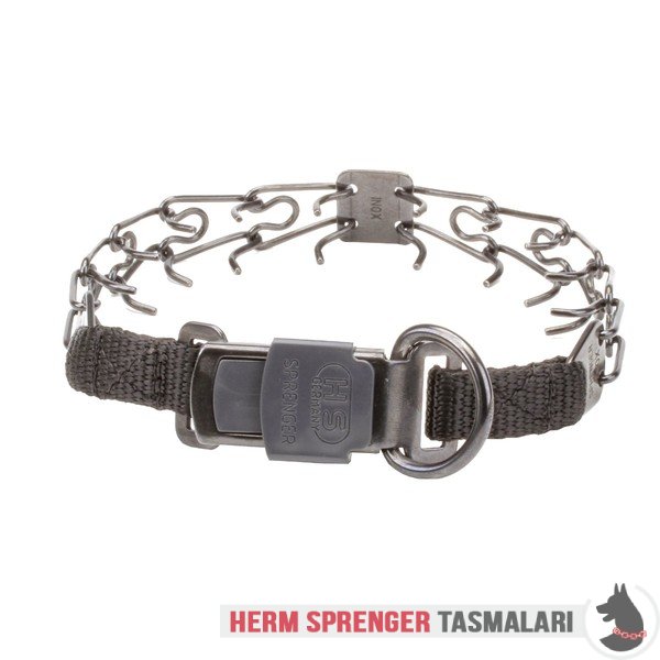 Naylon Kombinli ve Click-Lock Tokalı "Good Doggy Kit" Siyah Paslanmaz Çelik Şok Tasması (2.25 mm x 40 cm)