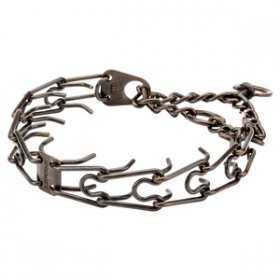 Orta Plakalı ve Etki Zincirli "Antique Treasure" Kahverengi Çelik Şok Tasması'' 4 mm x 63 cm