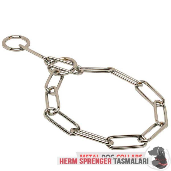 Chrome plated fur saver dog collar