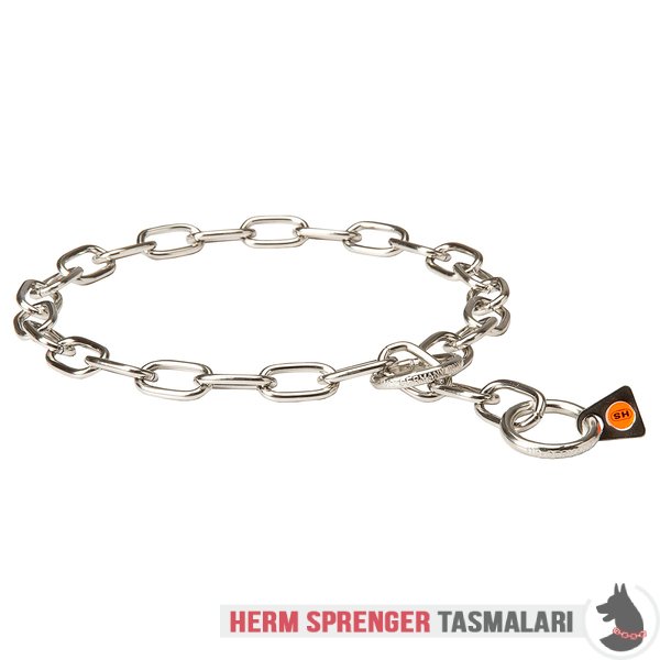 "Training Joy" Stainless Steel Medium Sized Link Chain Collar - 3.0 mm