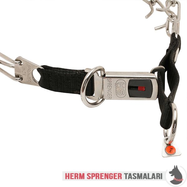 Naylon Kombinli ve Click-Lock Tokalı "Taming Loop" Paslanmaz Çelik Şok Tasması (3.2 mm x 52 cm)