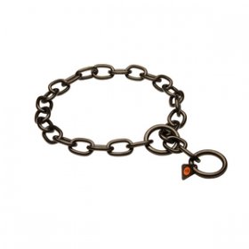 "Royal Guardian" Black Stainless Steel Medium Sized Link Chain Collar - 4.0 mm