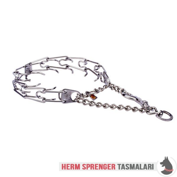 "Silver Hook" Stainless Steel Pinch Collar with Swivel and Quick Release Snap Hook (3.2 mm x 23 inches)