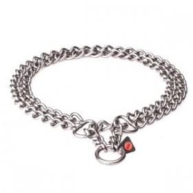"Manners Maker" Stainless Steel Twin Row Chain Collar - 3.0 mm