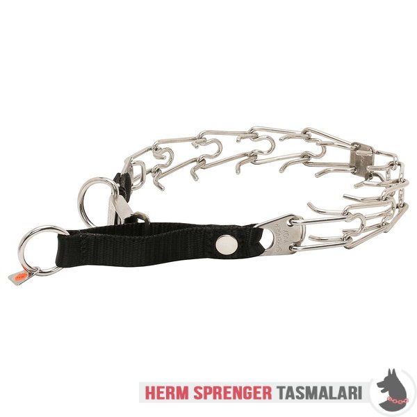 Naylon Kombinli ve Click-Lock Tokalı "Taming Loop" Paslanmaz Çelik Şok Tasması (3.2 mm x 52 cm)