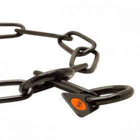 Uzun Baklalı "Fur Fan" Siyah Paslanmaz Çelik Boğmalı Zincir Tasması 3 mm