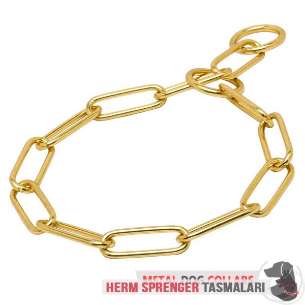 Fur saver chain dog collar made of brass