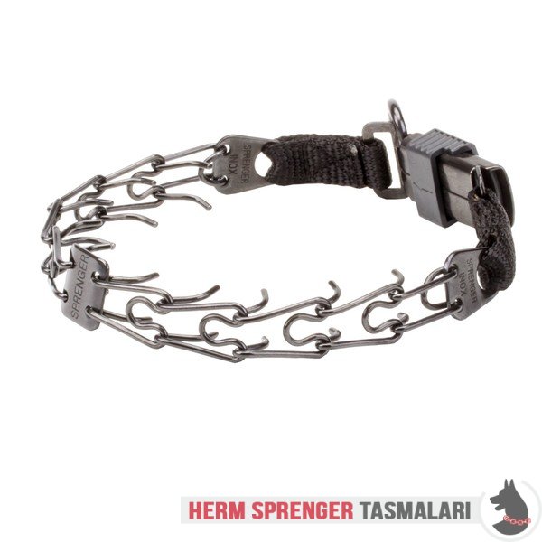 Naylon Kombinli ve Click-Lock Tokalı "Good Doggy Kit" Siyah Paslanmaz Çelik Şok Tasması (2.25 mm x 40 cm)