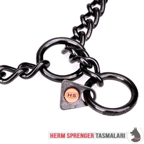 Kısa Baklalı "Elegant Correction" Siyah Paslanmaz Çelik Boğmalı Köpek Zinciri 3 mm