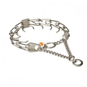 Orta Plakalı ve Etki Zincirli "Training Profy" Paslanmaz Çelik Şok Tasması (2.25 mm x 41 cm)