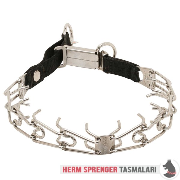 Naylon Kombinli ve Click-Lock Tokalı "Taming Loop" Paslanmaz Çelik Şok Tasması (3.2 mm x 52 cm)