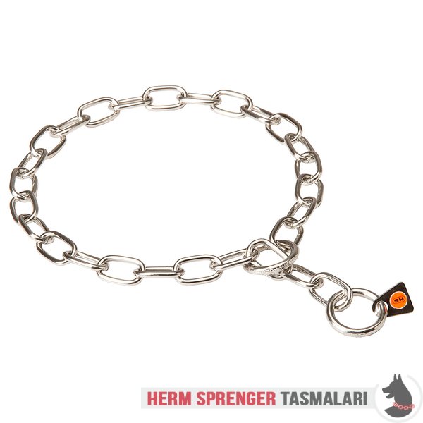 "Training Joy" Stainless Steel Medium Sized Link Chain Collar - 3.0 mm