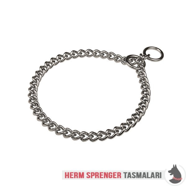 Kısa Baklalı "Great Hugger" Krom Çelik Boğmalı Köpek Zinciri 4 mm