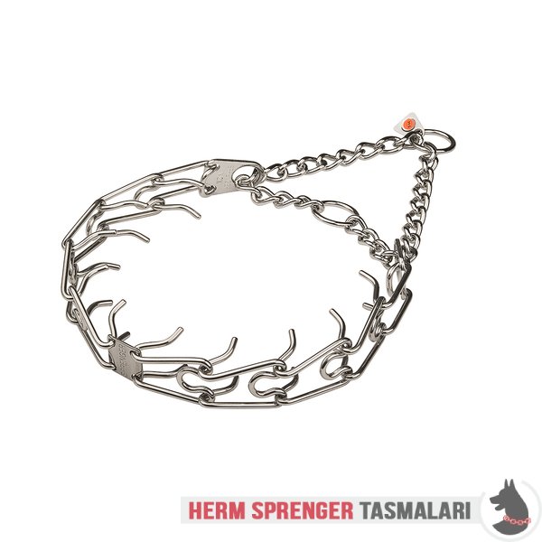 Orta Plakalı ve Etki Zincirli "Strict Trainer" Paslanmaz Çelik Şok Tasması (3.2 mm x 58 cm)