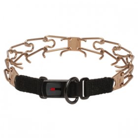 "Shiny Holder" Curogan Pinch Collar with Center-Plate and Click-Lock Buckle - (3.2 mm x 20 1/2 inches)