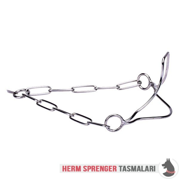 Paslanmaz Çelik "Heads-Up" Özel Çene Bölgeli Köpek Şov Tasması 3 mm