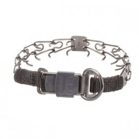 "Good Doggy Kit" Black Stainless Steel Pinch Collar with with Click-Lock Buckle and Nylon Loop (2.25 mm x 16 inches)