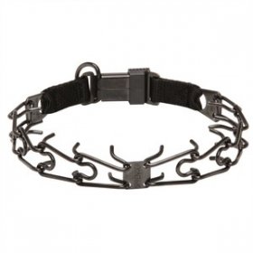 Naylon Kombinli ve Click-Lock Tokalı "Daily Trainer" Siyah Çelik Şok Tasması (3.2 mm x 52 cm)