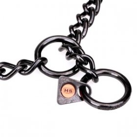 "Elegant Correction" Black Stainless Steel Short Link Chain Collar with Round Chain - 3.0 mm