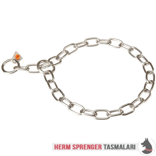"Training Joy" Stainless Steel Medium Sized Link Chain Collar - 3.0 mm