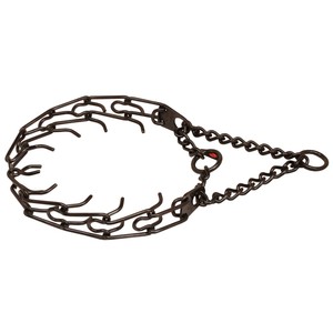 Orta Plakalı ve Etki Zincirli "Dark Delight" Siyah Paslanmaz Çelik Şok Tasması (3.2 mm x 58 cm)