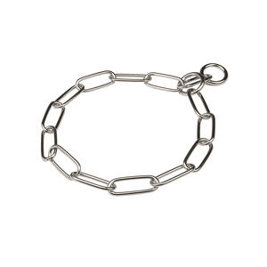 Uzun Baklalı Krom Çelik "Fur Paparazzi" Boğmalı Zincir Tasması 4 mm