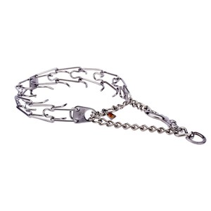 Döner Halkalı ve Hızlı Açılan Kancalı "Silver Hook" Paslanmaz Çelik Şok Tasması (3.2 mm x 57 cm)